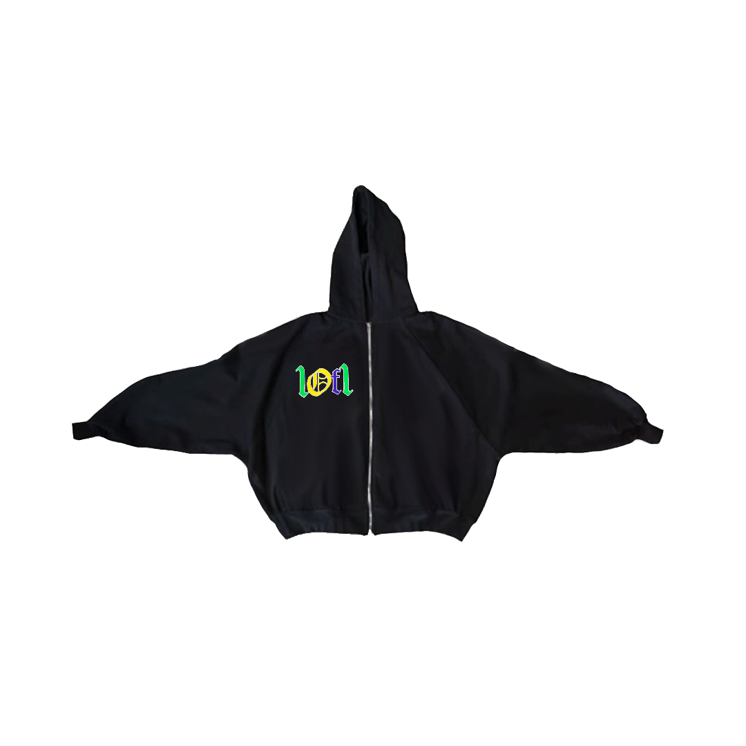 Black Hoodie Zip Up "Made in Brasil"