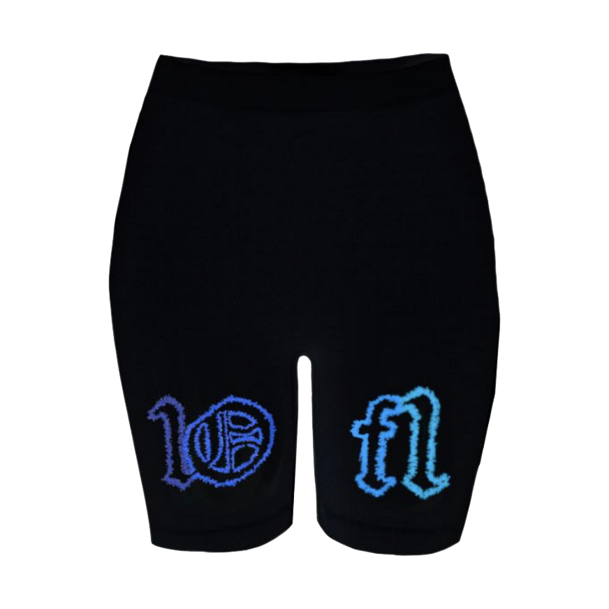 Black Biker Shorts "Atlantic Ocean"