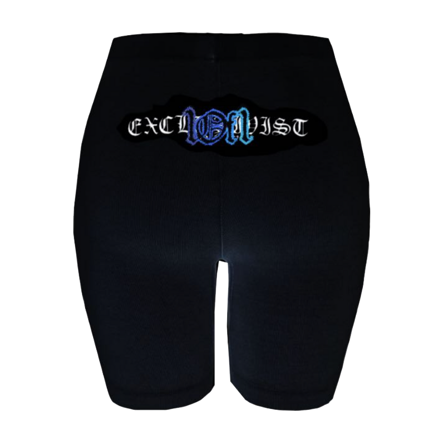 Black Biker Shorts "Atlantic Ocean"