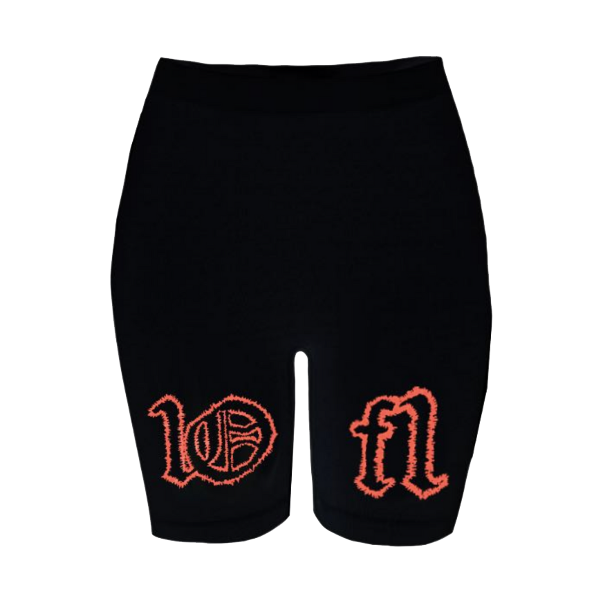 Black Biker Shorts "Red Splash"