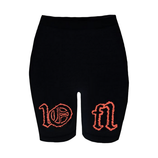 Black Biker Shorts "Red Splash"